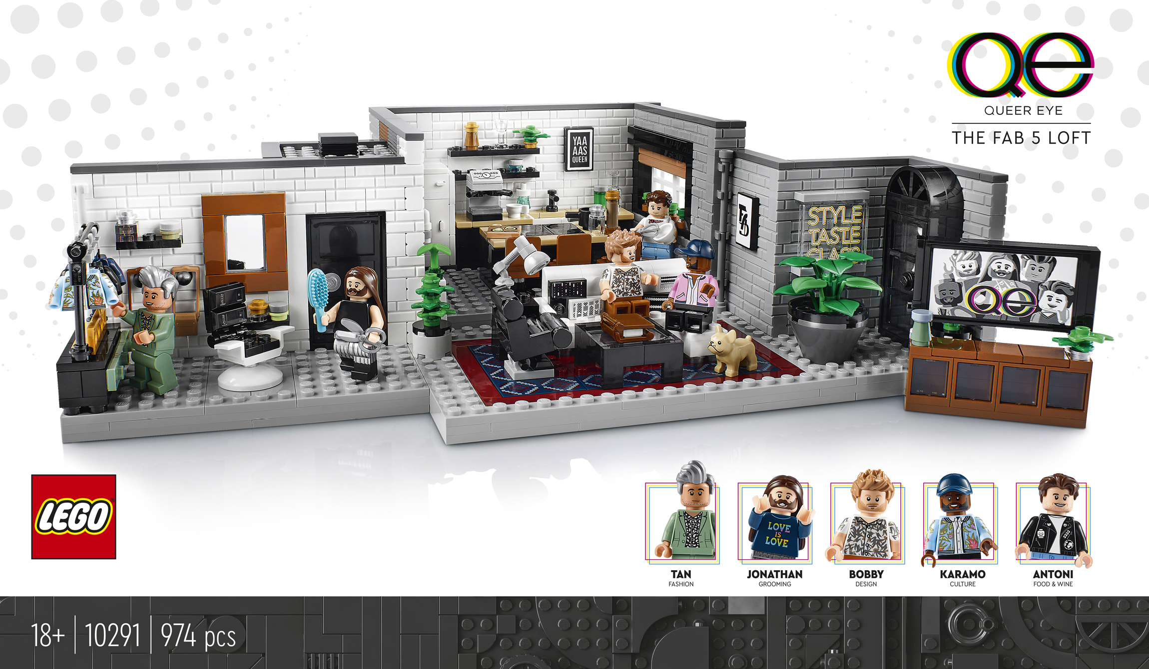 LEGO Icons 10291 Queer Eye - The Fab 5 Loft review | Brickset